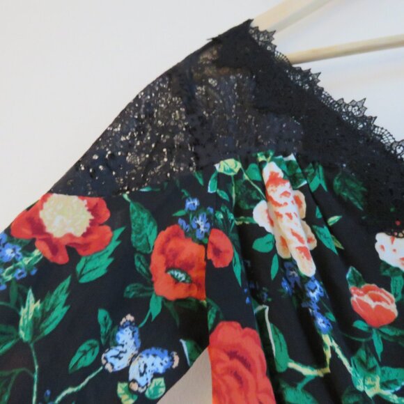 BY ANTHROPOLOGIE Lacy V-Neck Mini Dress Floral Dark Romantic Lace Size US 4 NWT - Picture 8 of 16